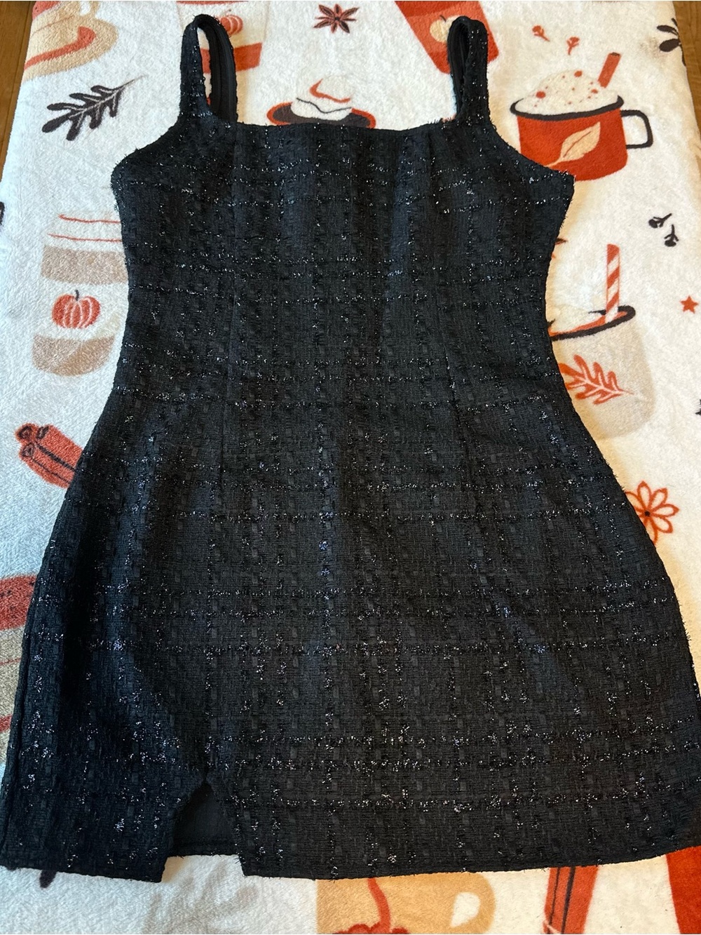 Classic Black Tweed Sleeveless Dress - Elegant Women’s Dress size S